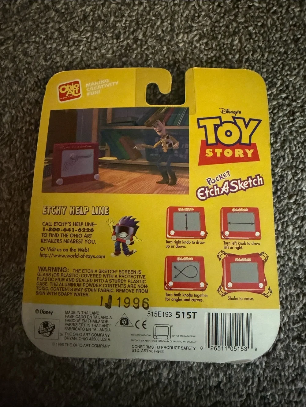 Disney Toy Story Pocket Etch A Sketch - Red Frame with White Knobs